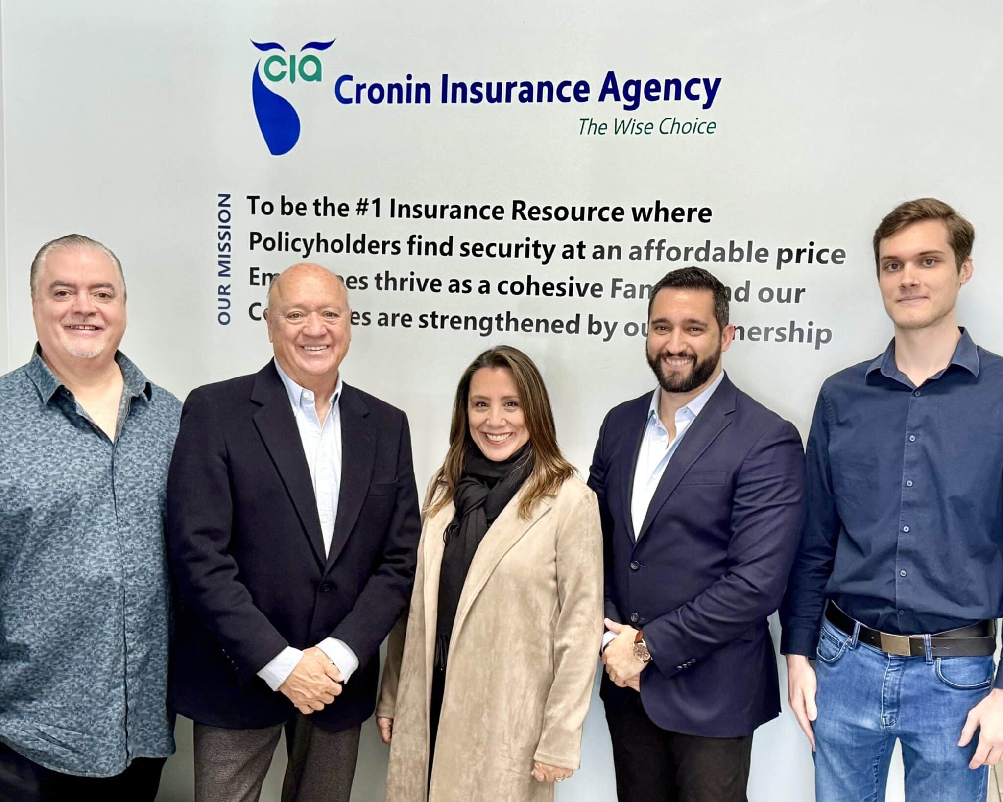 The Cronin Insurance Agency team inside their Boca Raton office