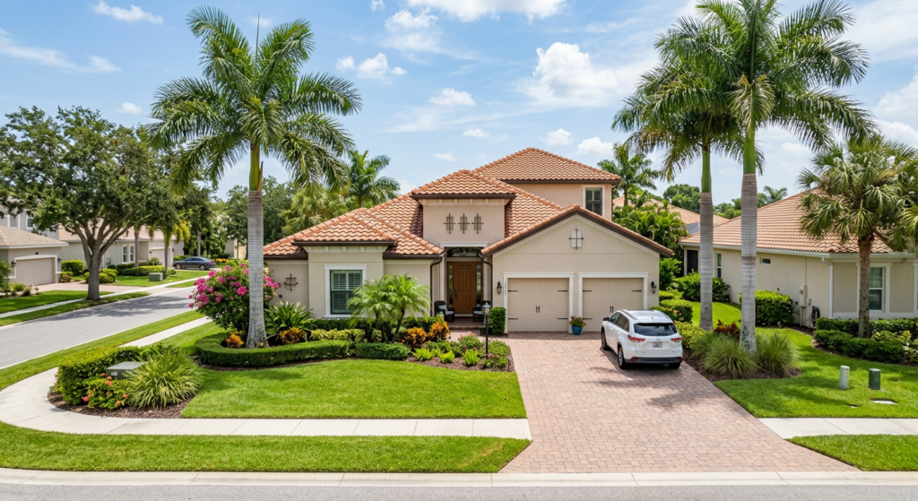 Single-family home in Boca Raton, Florida, illustrating the type of property covered by home insurance policies in South Florida