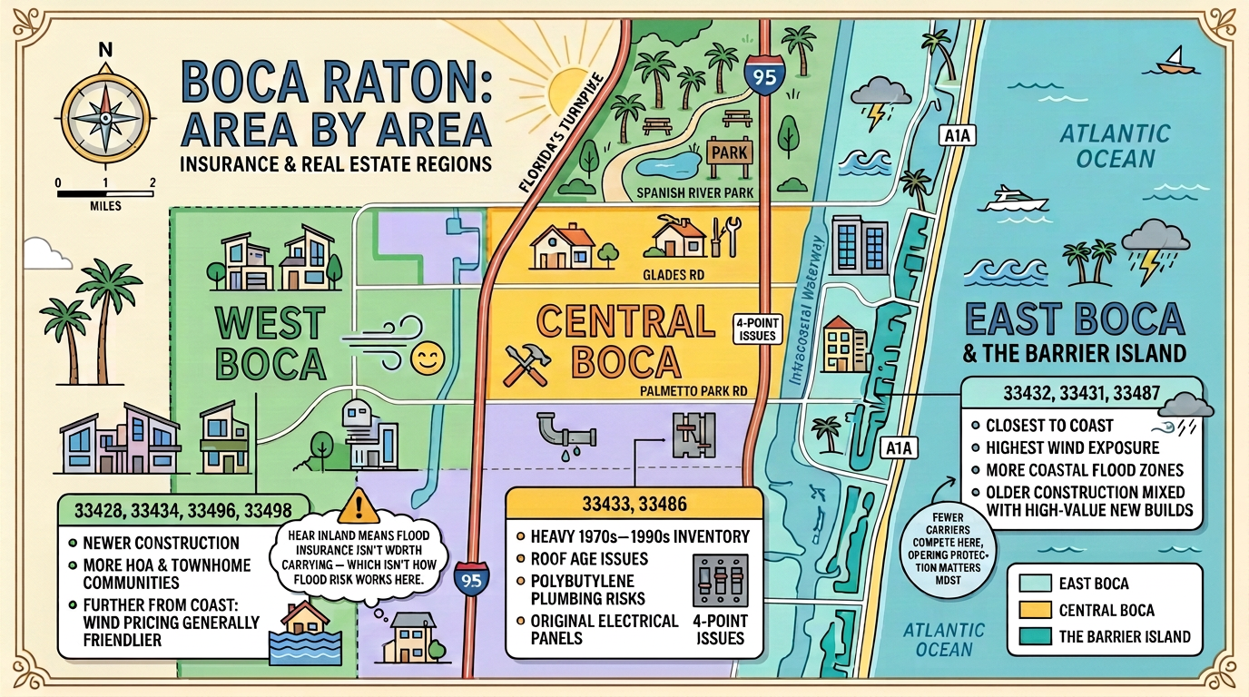 Boca Raton Insurance Pricing Regions Map