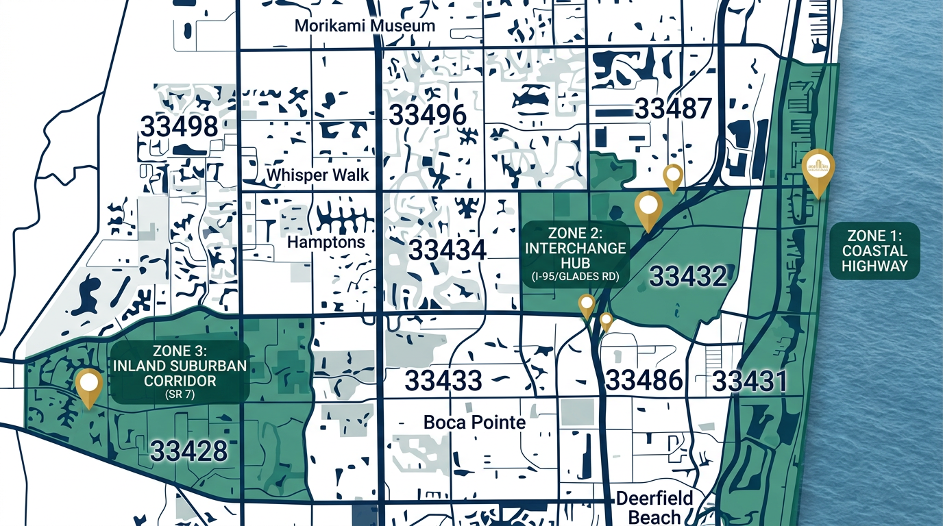 Boca Raton Auto Insurance Risk Zones Map