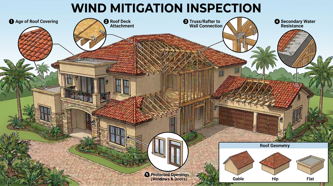 Florida Wind Mitigation Inspection Criteria Diagram